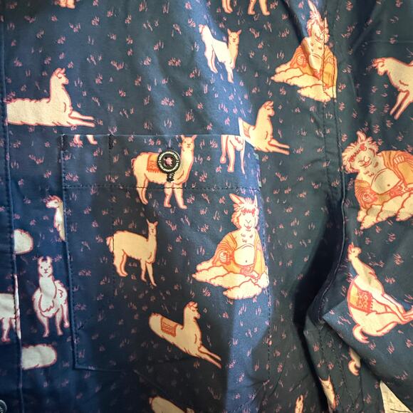 The Llama Mens Button Down Polo William Murray Golf Size Medium - Picture 3 of 6